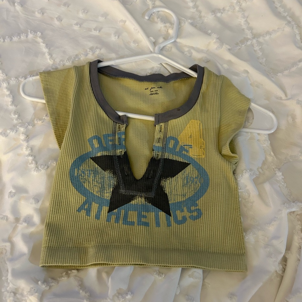 Urban Outfitters Yellow and Gray Crop Top